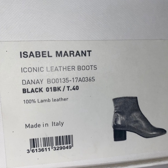 Isabel Marant Black Danay Leather Ankle Boots - Picture 9 of 11